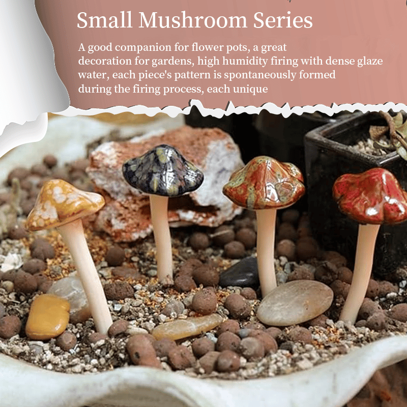 Ceramic Mushrooms Figurine Set of 4🌿✨