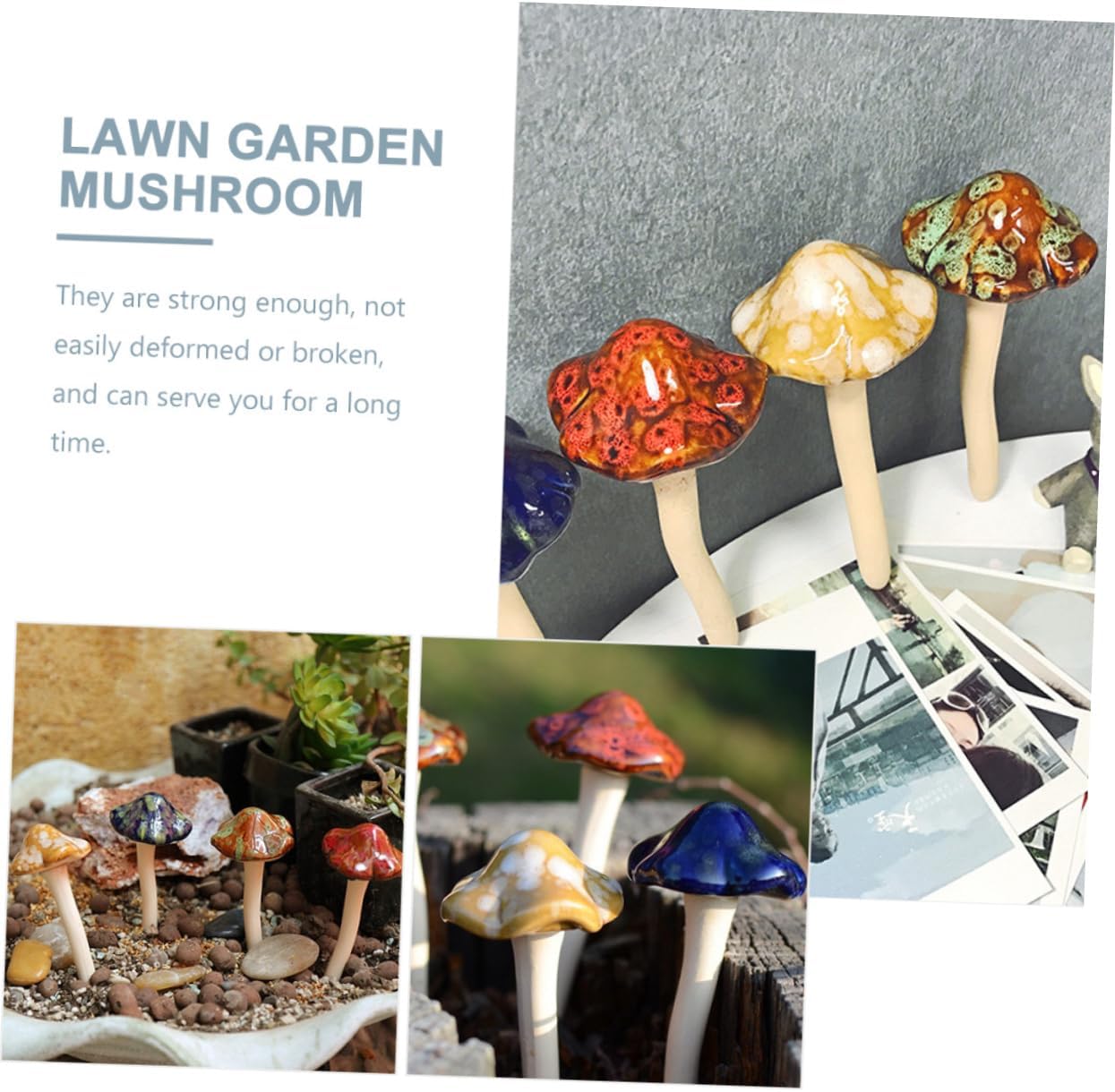 Ceramic Mushrooms Figurine Set of 4🌿✨