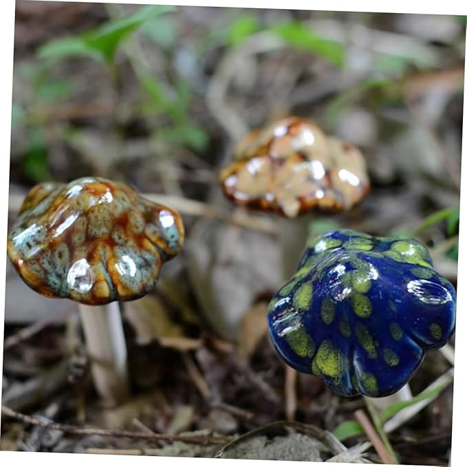 Ceramic Mushrooms Figurine Set of 4🌿✨
