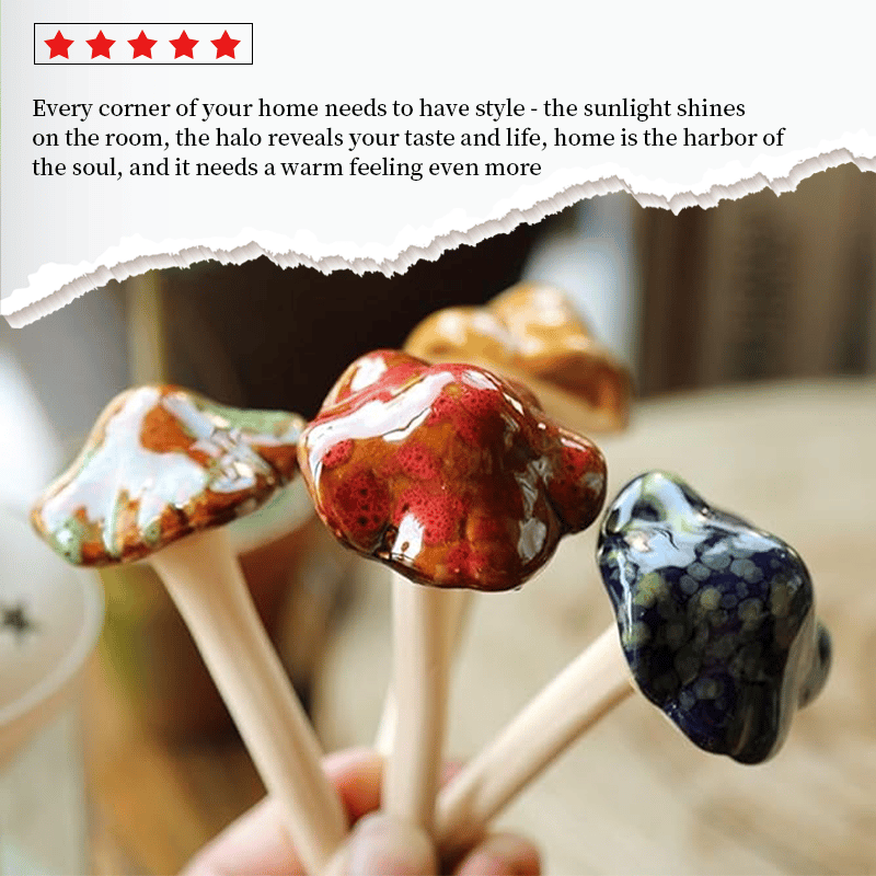 Ceramic Mushrooms Figurine Set of 4🌿✨